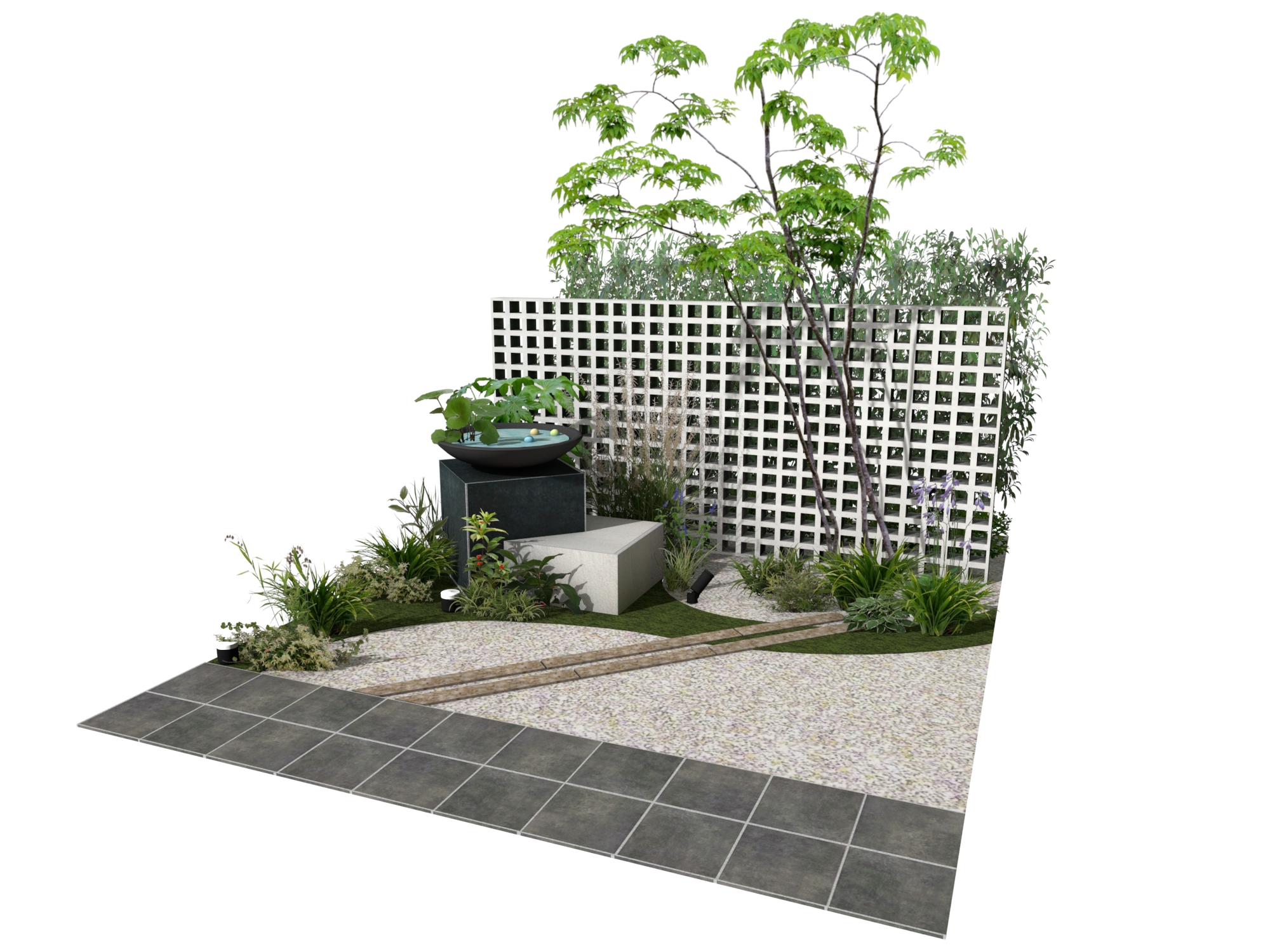 和モダンをイメージした坪庭 エクスプラット エクステリア ガーデンデザイン プラン検索サイト Rikcadデータ無料配信