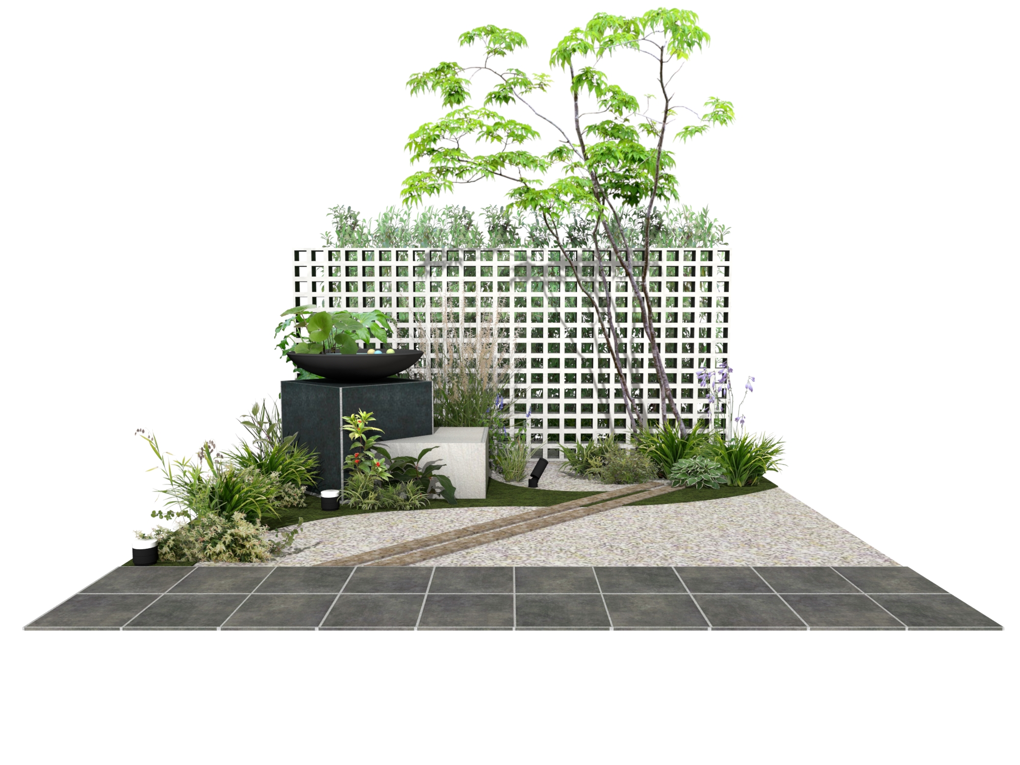 和モダンをイメージした坪庭 エクスプラット エクステリア ガーデンデザイン プラン検索サイト Rikcadデータ無料配信